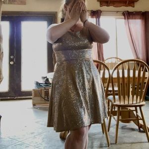 Gold sparkly homecoming dress